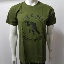 The Clinch Fight Shop 35 The Clinch Fight Shop Logo Military Green T-Shirt