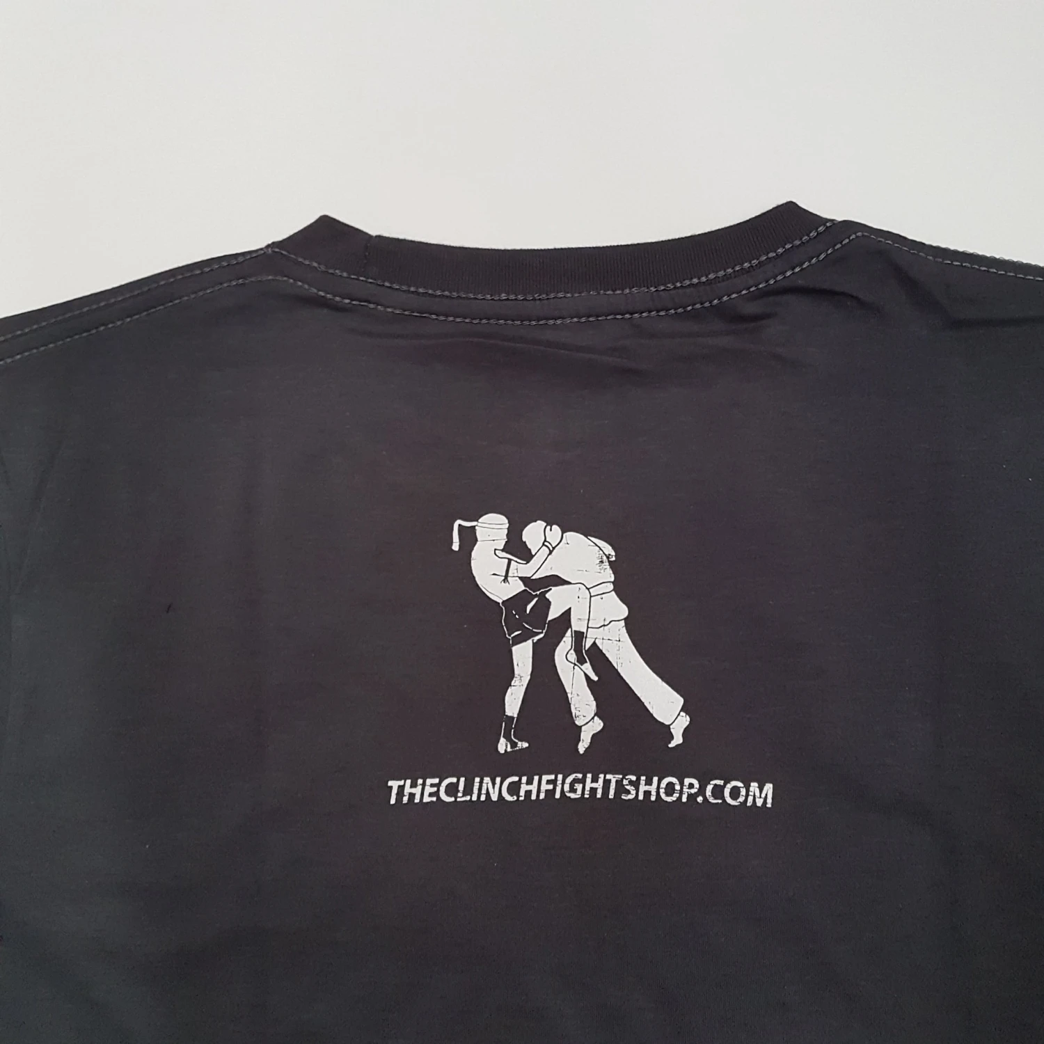 The Clinch Fight Shop Logo Charcoal Grey T-Shirt 3 The Clinch Fight Shop Logo Charcoal Grey T-Shirt - Image 3