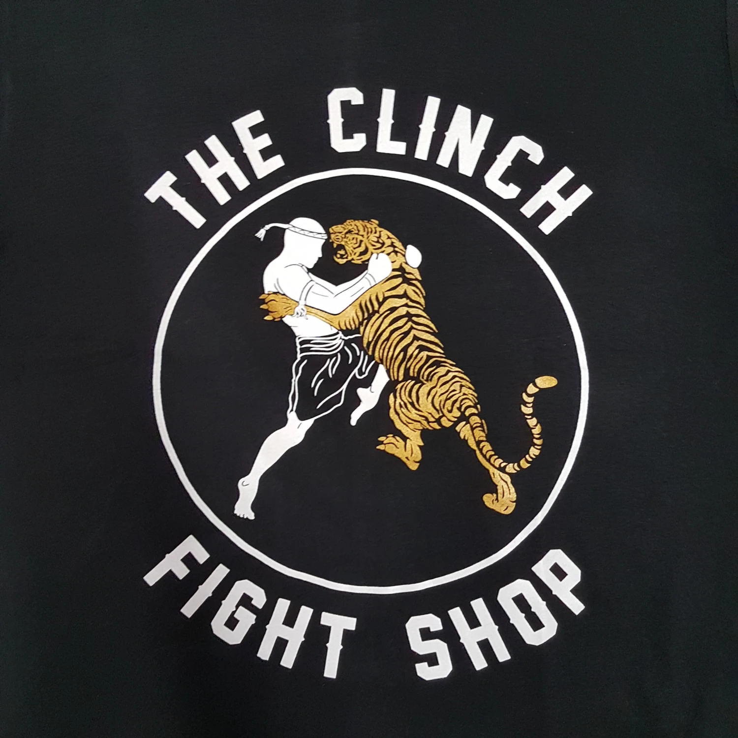 The Clinch Fight Shop Logo Tiger Black/Gold T-Shirt 2 The Clinch Fight Shop Logo Tiger Black/Gold T-Shirt - Image 2