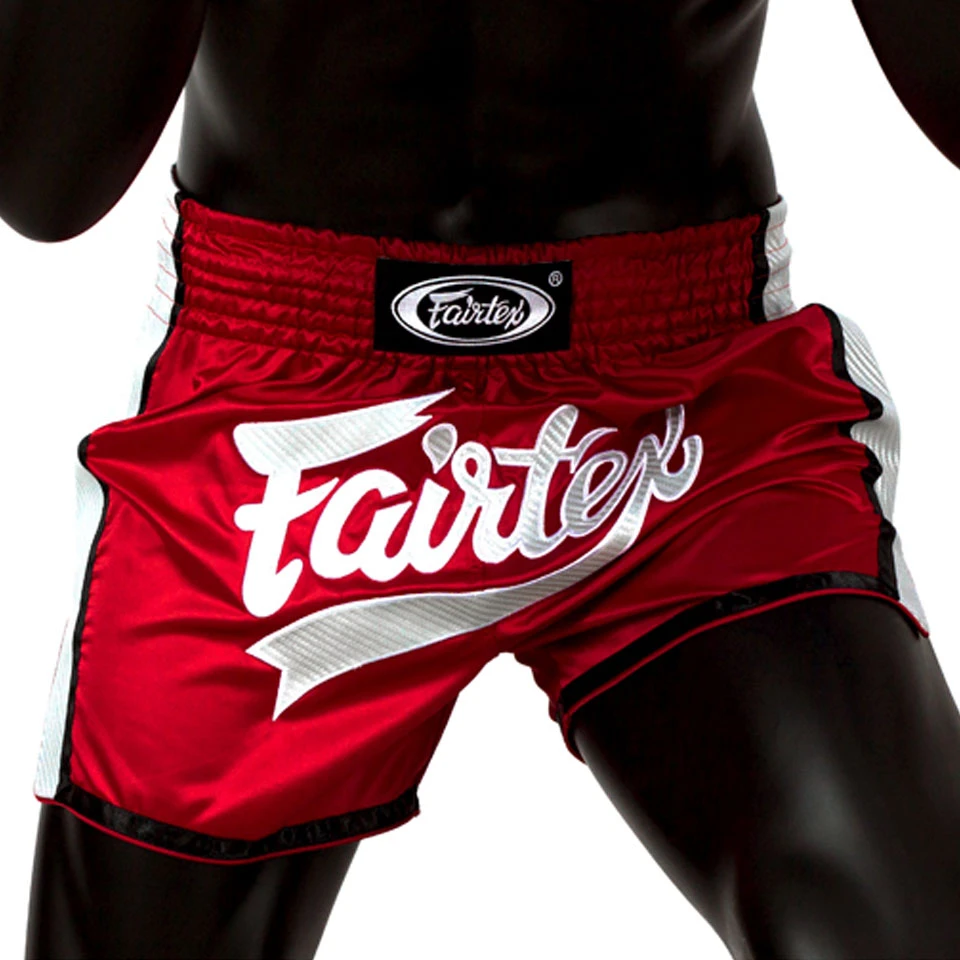 Fairtex Muay Thai Shorts BS1704 Carbon Red/White 1 Fairtex Muay Thai Shorts BS1704 Carbon Red/White