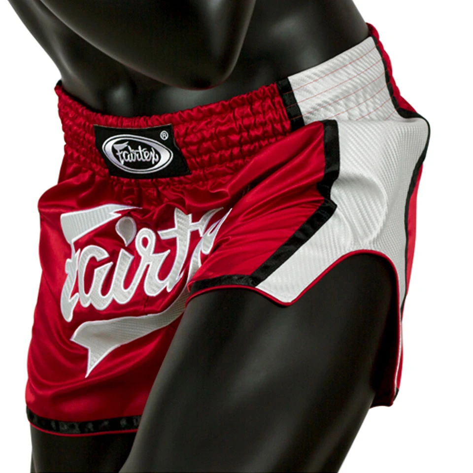 Fairtex Muay Thai Shorts BS1704 Carbon Red/White 2 Fairtex Muay Thai Shorts BS1704 Carbon Red/White - Image 2