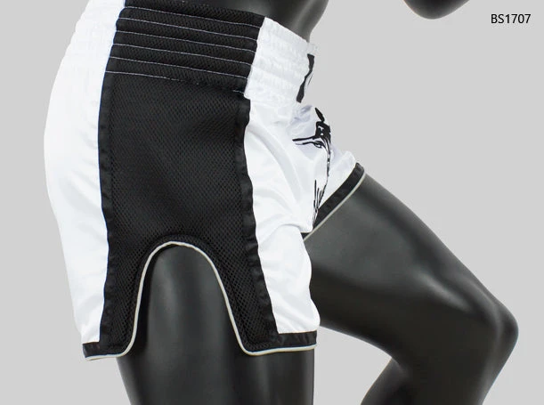 Fairtex Muay Thai Shorts BS1707 Slim Cut White/Black 4 Fairtex Muay Thai Shorts BS1707 Slim Cut White/Black - Image 4