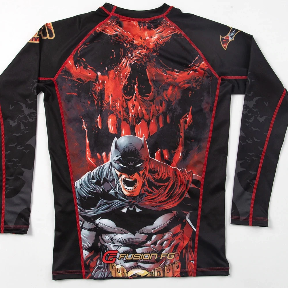 Fusion Fight Gear Batman Red Skull Rashguard Rash Guard 2 Fusion Fight Gear Batman Red Skull Rashguard Rash Guard - Image 2