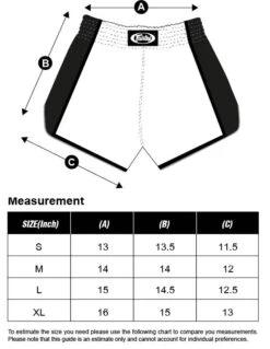 Fairtex Muay Thai Shorts BS1702 Blue/Black 7 Fairtex Muay Thai Shorts BS1702 Blue/Black -The Clinch Fight Shop FAIRTEX SIZE CHART SHORTS