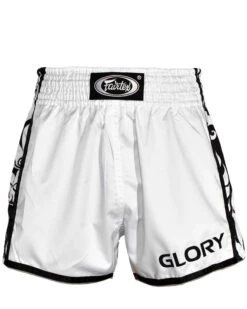 Fairtex Glory Kickboxing Muay Thai Shorts BSG1 White/Black 6 Fairtex Glory Kickboxing Muay Thai Shorts BSG1 White/Black -The Clinch Fight Shop FairtexCanadaBSG1GloryWhiteBlackMuayThaiShorts1