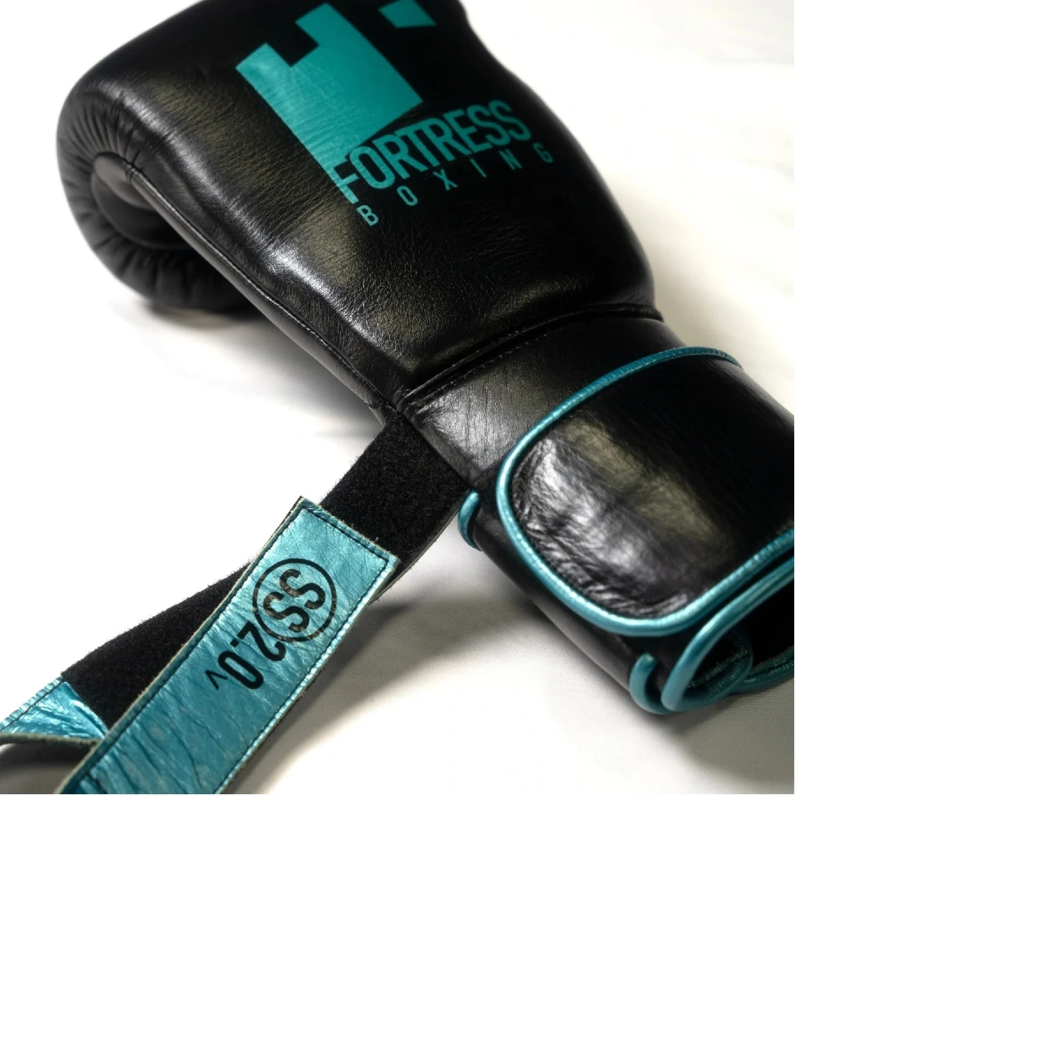 Fortress Boxing SS2.0 Velcro Boxing Gloves Black/Teal 3 Fortress Boxing SS2.0 Velcro Boxing Gloves Black/Teal - Image 3