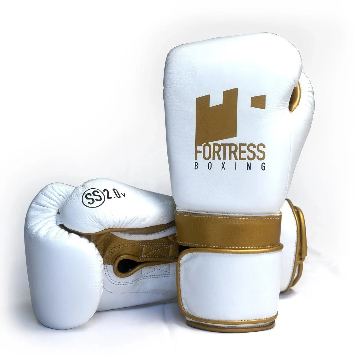 Fortress Boxing SS2.0 Velcro Boxing Gloves White/Gold 1 Fortress Boxing SS2.0 Velcro Boxing Gloves White/Gold