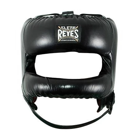 Cleto Reyes Facesaver With Nylon Bar Headgear Head Gear Solid Black 1 Cleto Reyes Facesaver With Nylon Bar Headgear Head Gear Solid Black