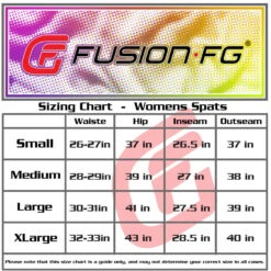 Fusion Fight Gear Dragon Ball Z Goku Ladies Spats Pants Compression -The Clinch Fight Shop LADIESSPATSSIZINGCHART