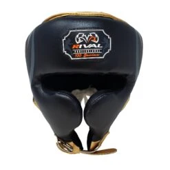 Rival Boxing RHG100 Professional Headgear Black/Gold -The Clinch Fight Shop RIVALboxingcanadaRHG100PROFESSIONALHEADGEARblackgold2