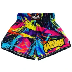 Raja Boxing Muay Thai Shorts Black Painter