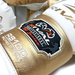 Rival Boxing RS100 Professional Sparring Lace-Up Gloves White/Gold 9 Rival Boxing RS100 Professional Sparring Lace-Up Gloves White/Gold -The Clinch Fight Shop Rival Boxing RS100 Canada Edmonton White Gold 2