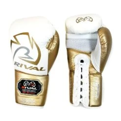 Rival Boxing RS100 Professional Sparring Lace-Up Gloves White/Gold 7 Rival Boxing RS100 Professional Sparring Lace-Up Gloves White/Gold -The Clinch Fight Shop Rival Boxing RS100 Canada Edmonton White Gold 4