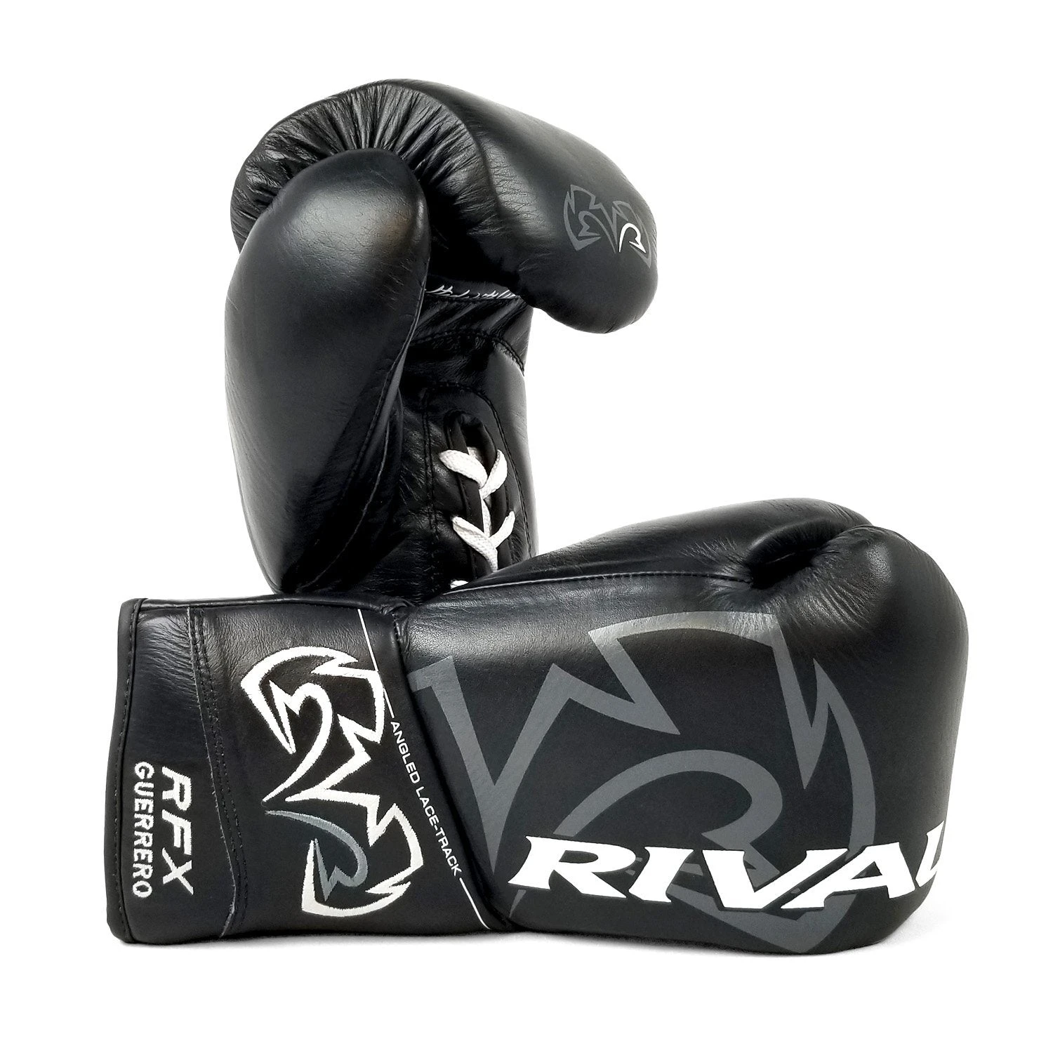 Rival Boxing RFX Guerrero Pro Fight Lace-Up Gloves Black 1 Rival Boxing RFX Guerrero Pro Fight Lace-Up Gloves Black