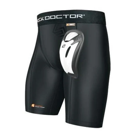 Shock Doctor Compression Shorts & Athletic Groin Cup Combo Black 1 Shock Doctor Compression Shorts & Athletic Groin Cup Combo Black