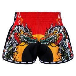 TUFF Muay Thai Shorts Retro Style Red Chinese Dragon & Tiger 5 TUFF Muay Thai Shorts Retro Style Red Chinese Dragon & Tiger -The Clinch Fight Shop TUFFMuayThaiBoxingShortsNewRetroStyleRedChineseDragonandTige3r