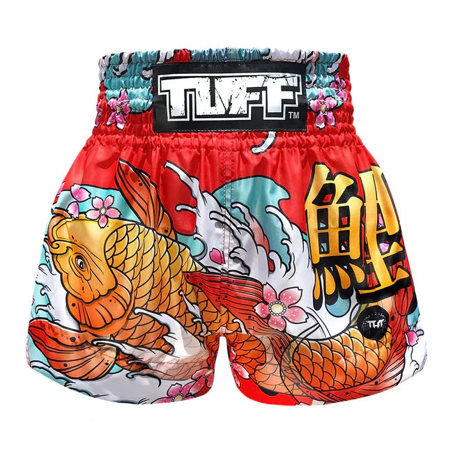 TUFF Muay Thai Boxing Shorts Red Japanese Koi Fish 1 TUFF Muay Thai Boxing Shorts Red Japanese Koi Fish