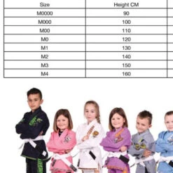 Tatami Fightwear Childrens/Kids The Original V2 Gi Black (only MO Left) 7 Tatami Fightwear Childrens/Kids The Original V2 Gi Black (only MO Left) -The Clinch Fight Shop TatamiKidsGiSizingChart