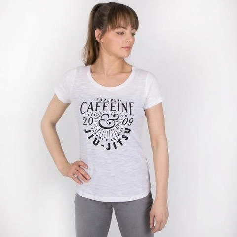 Tatami Fightwear Ladies Caffeine & Jiu Jitsu T-Shirt White (only Small Left) 2 Tatami Fightwear Ladies Caffeine & Jiu Jitsu T-Shirt White (only Small Left) - Image 2