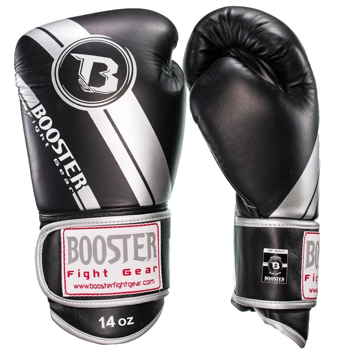 Booster Fight Gear Muay Thai Boxing Gloves BGL1 V3 Black/Silver 2 Booster Fight Gear Muay Thai Boxing Gloves BGL1 V3 Black/Silver - Image 2