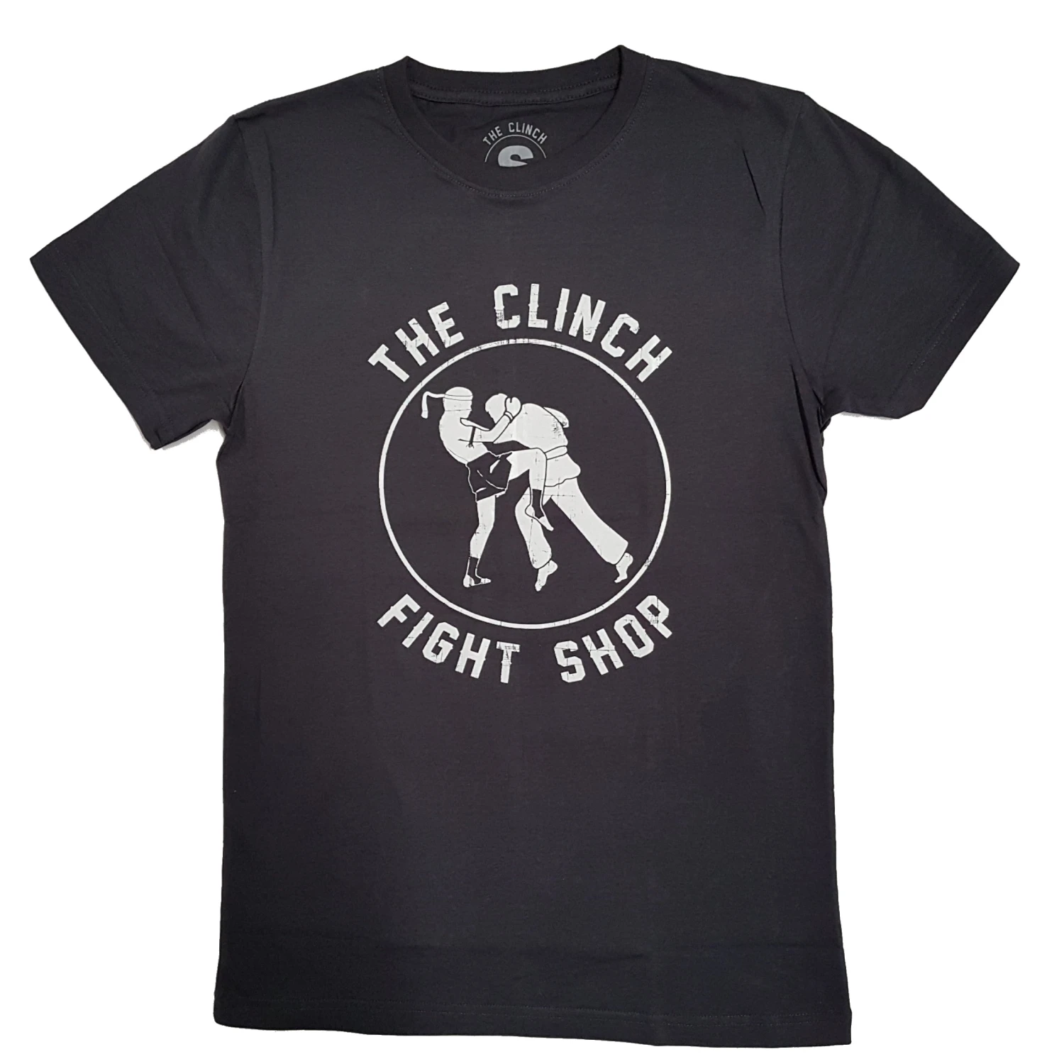 The Clinch Fight Shop Logo Charcoal Grey T-Shirt 2 The Clinch Fight Shop Logo Charcoal Grey T-Shirt - Image 2