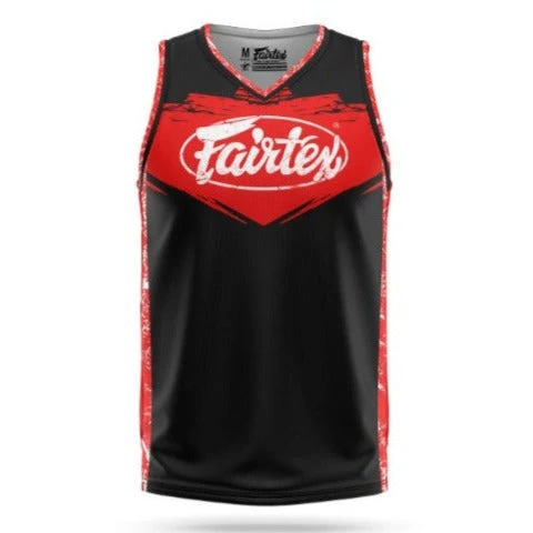 Fairtex JS10 Sleeveless Tank Top Basketball Jersey Shirt Black/Red 2 Fairtex JS10 Sleeveless Tank Top Basketball Jersey Shirt Black/Red -The Clinch Fight Shop