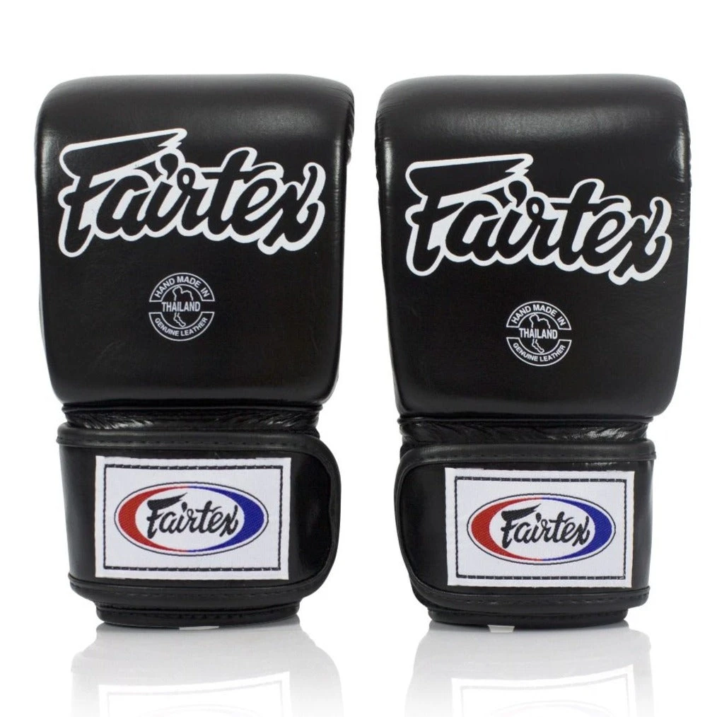 Fairtex Muay Thai Open Thumb Bag Gloves TG03 Black 1 Fairtex Muay Thai Open Thumb Bag Gloves TG03 Black
