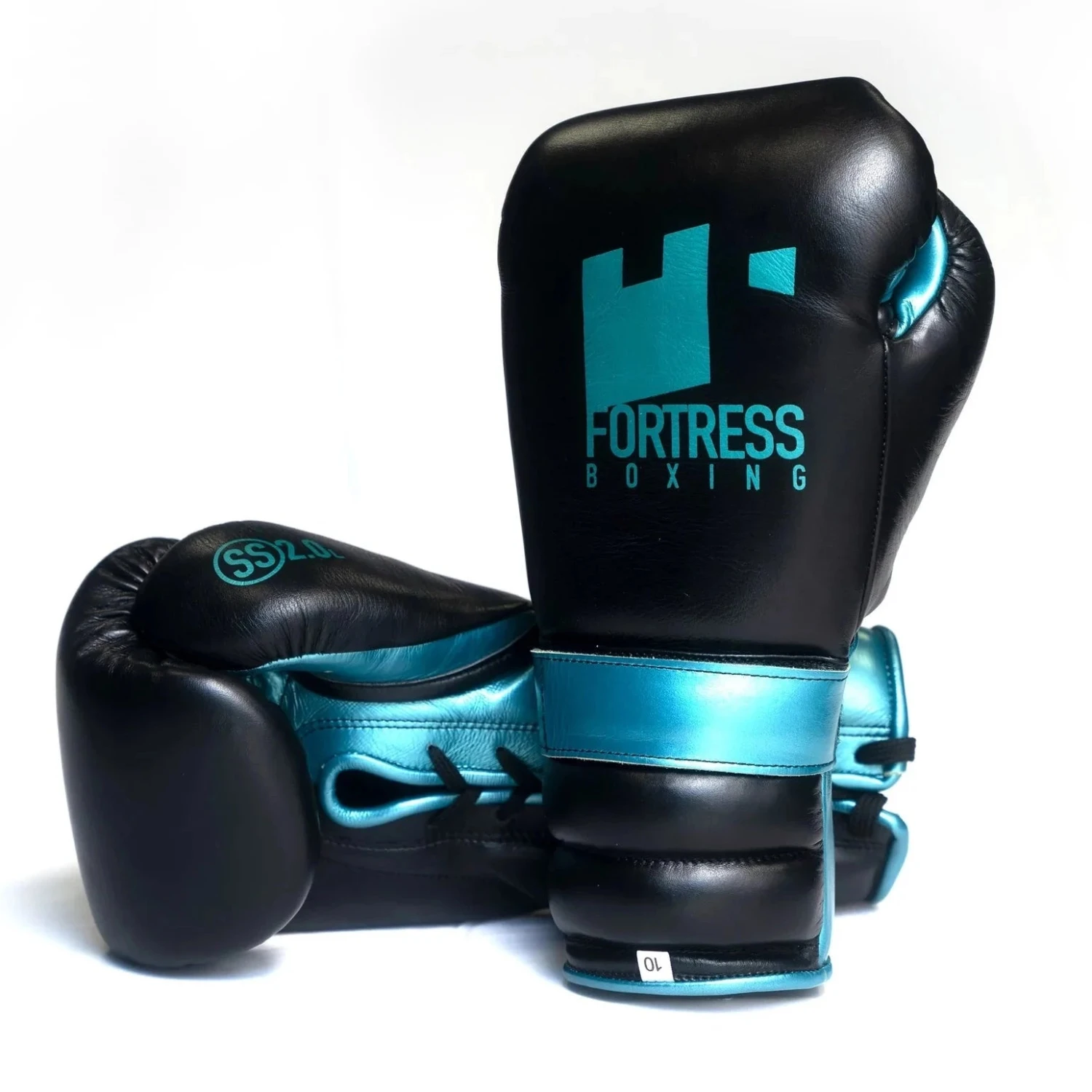 Fortress Boxing SS2.0 Lace-Up Boxing Gloves Black/Teal 1 Fortress Boxing SS2.0 Lace-Up Boxing Gloves Black/Teal