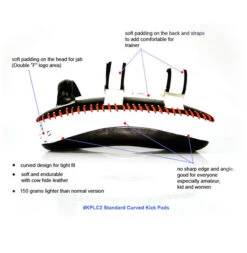 Fairtex KPLC2 Curved Super Contoured Thai Kick Pads Black/White 3 Fairtex KPLC2 Curved Super Contoured Thai Kick Pads Black/White -The Clinch Fight Shop kplc2 detail