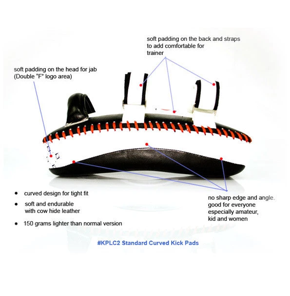 Fairtex KPLC2 Curved Super Contoured Thai Kick Pads Black/White 2 Fairtex KPLC2 Curved Super Contoured Thai Kick Pads Black/White - Image 2