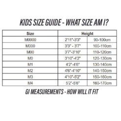 Tatami Fightwear Childrens/Kids Nova Jiu Jitsu Gi Blue FREE White Belt 5 Tatami Fightwear Childrens/Kids Nova Jiu Jitsu Gi Blue FREE White Belt -The Clinch Fight Shop novakidsgisizechart