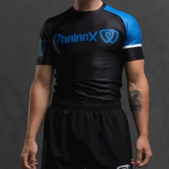 Phalanx Solider One Ranked Blue Black Short Sleeve Rash Guard