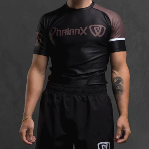 Phalanx Solider One Ranked Brown Short Sleeve Rash Guard 3 Phalanx Solider One Ranked Brown Short Sleeve Rash Guard -The Clinch Fight Shop phalanxbjjcanadajiujitsurankedshortsleeverashguardbrown