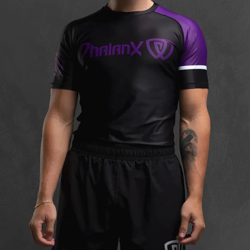 Phalanx Solider One Ranked Purple Short Sleeve Rash Guard 1 Phalanx Solider One Ranked Purple Short Sleeve Rash Guard