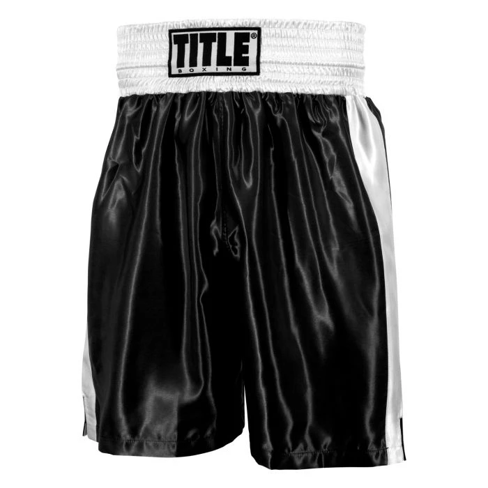 Title Boxing Classic Edge Satin Boxing Shorts Trunks Black 1 Title Boxing Classic Edge Satin Boxing Shorts Trunks Black