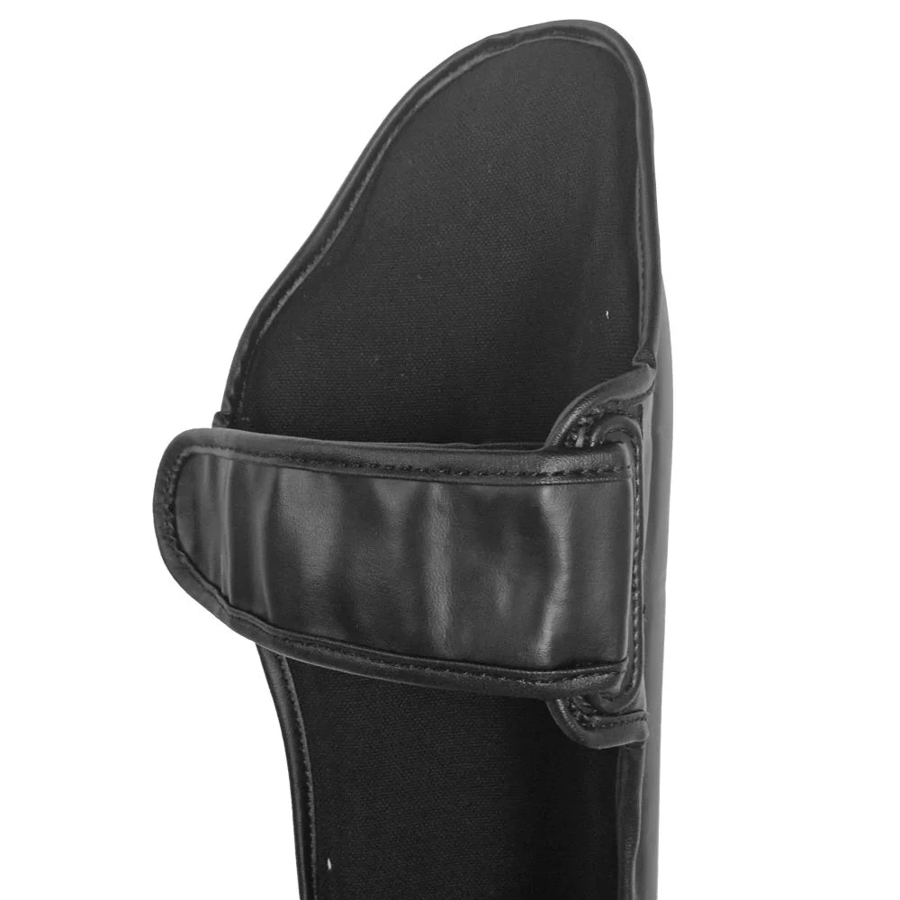 Windy Muay Thai Leather Shin Guards LPL-3 Black 2 Windy Muay Thai Leather Shin Guards LPL-3 Black - Image 2
